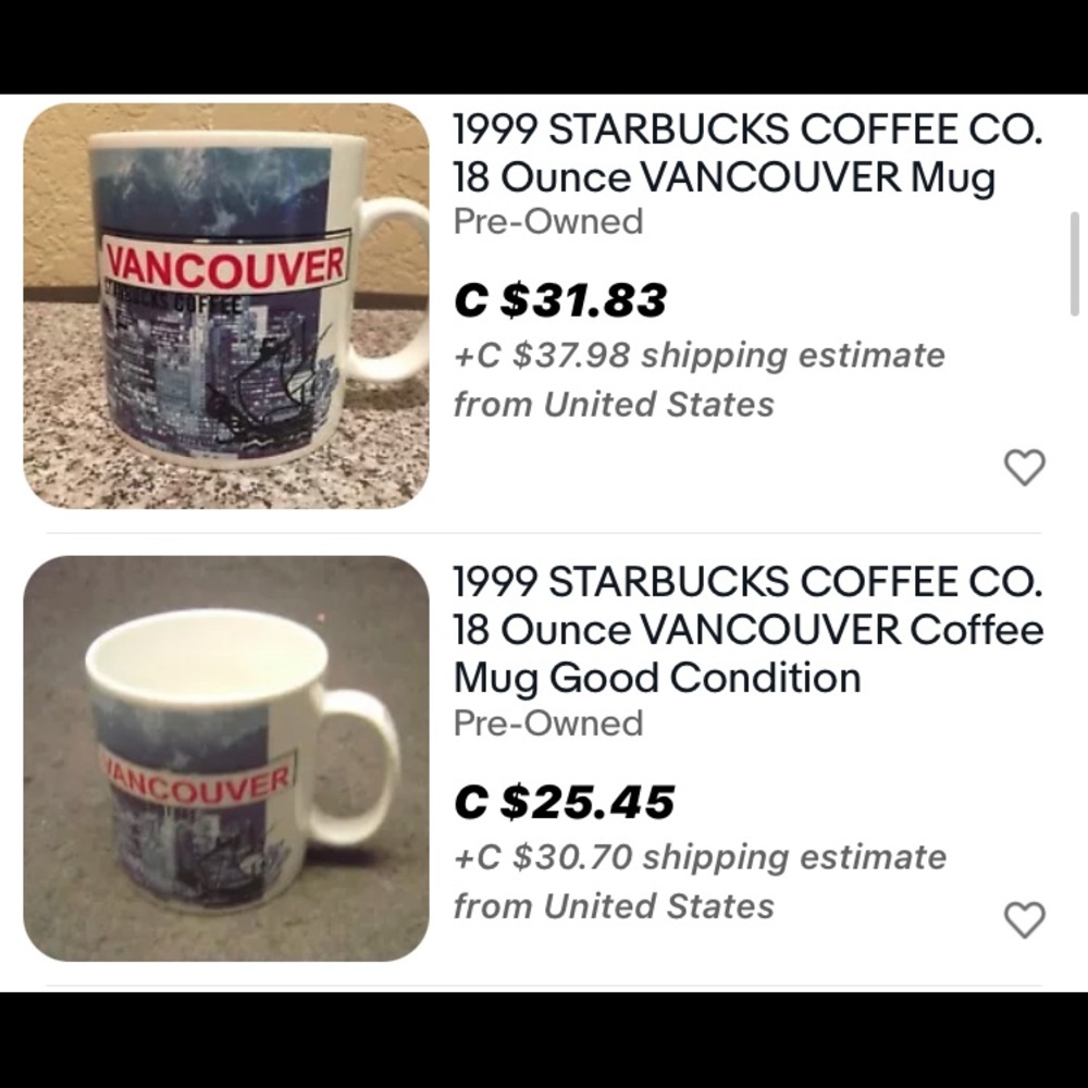 Vintage Starbucks “Vancouver” 20oz mug - Picture 8 of 10